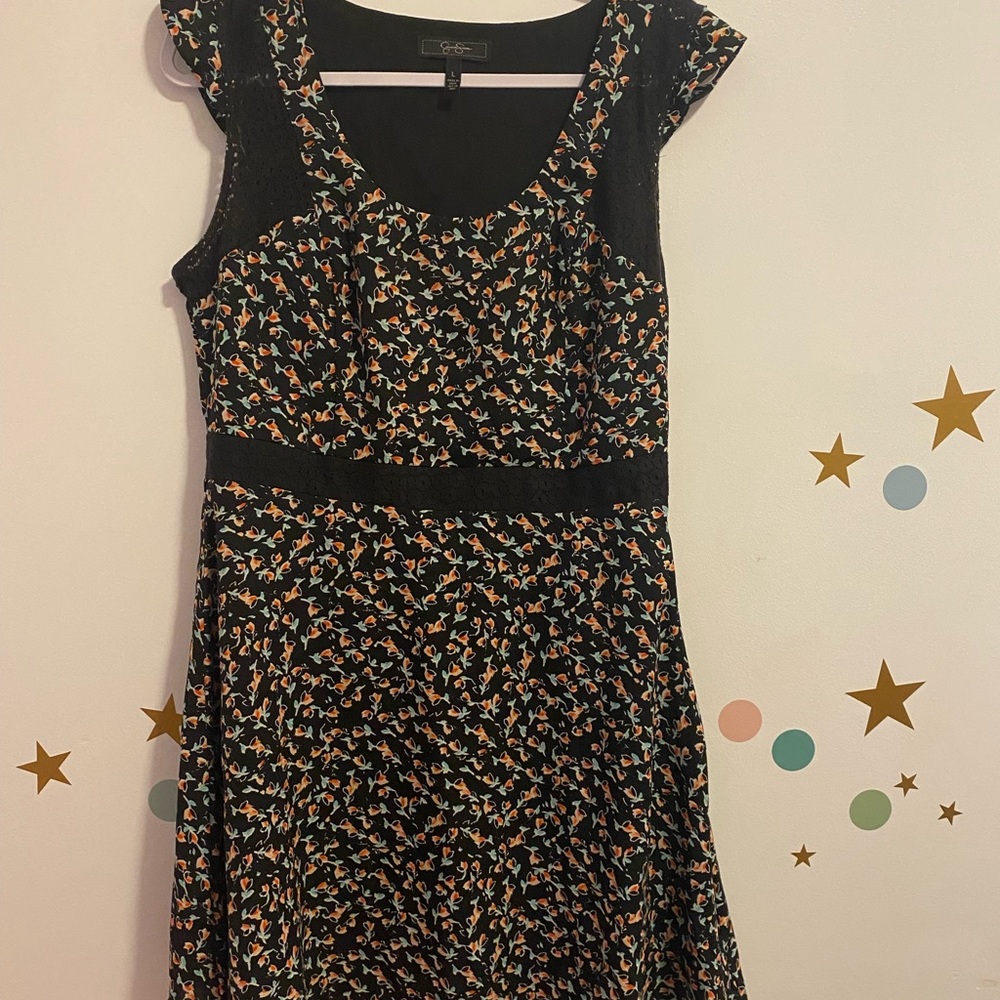Jessica Simpson black floral dress